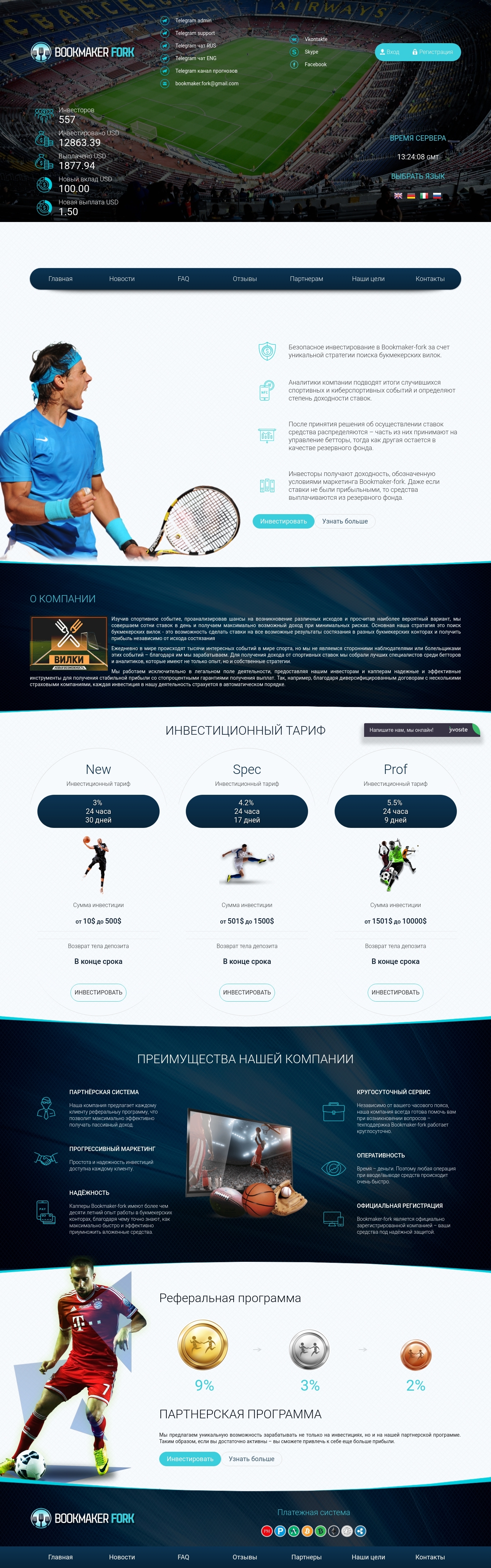 Investment project Bookmaker-fork