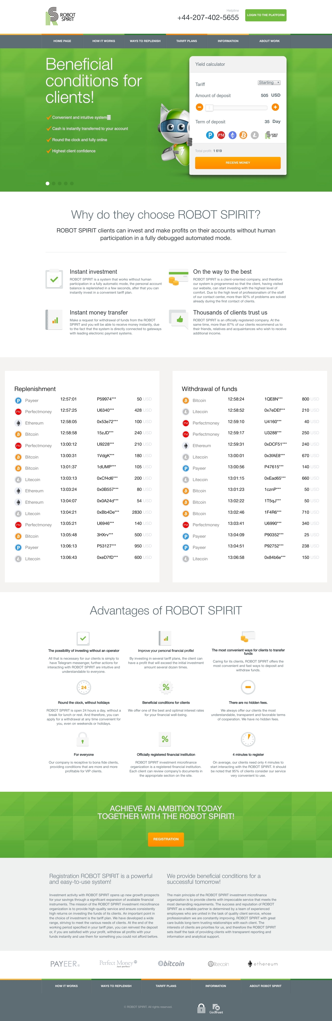 HYIP project Robot Spirit Limited