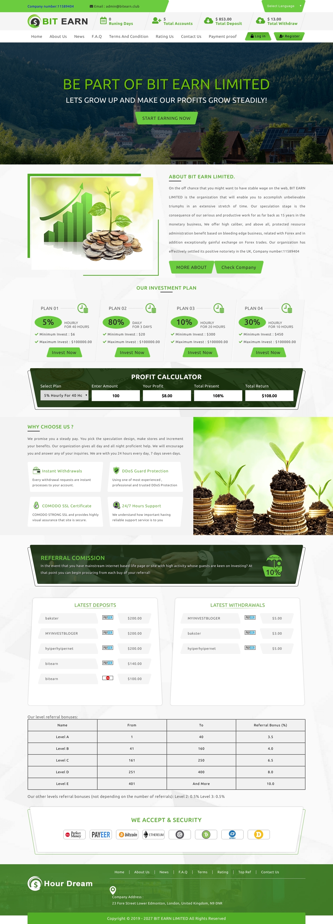 Investment HYIP Bitearn