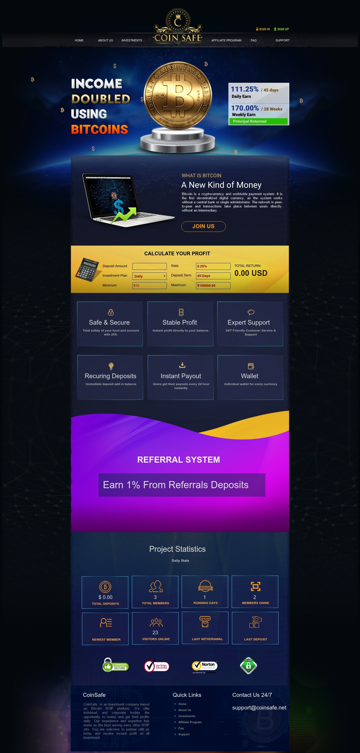 Invest project Coinsafe