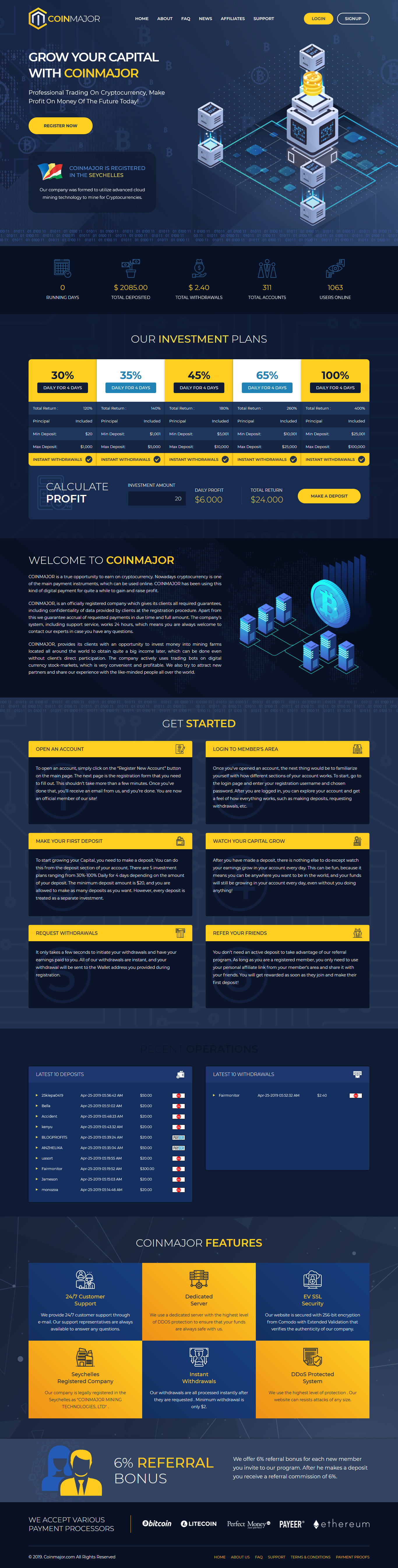 Investment project Coinmajor