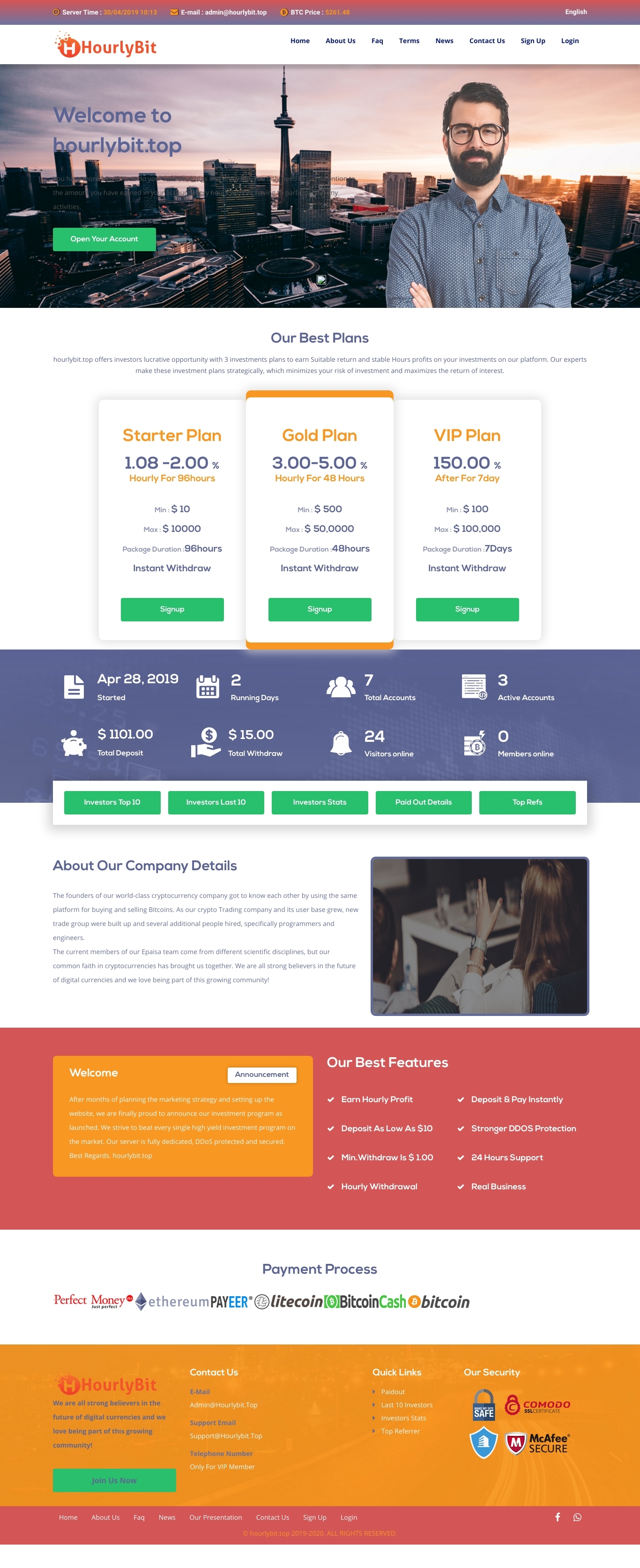 Gaming HYIP project Hourlybit Limited