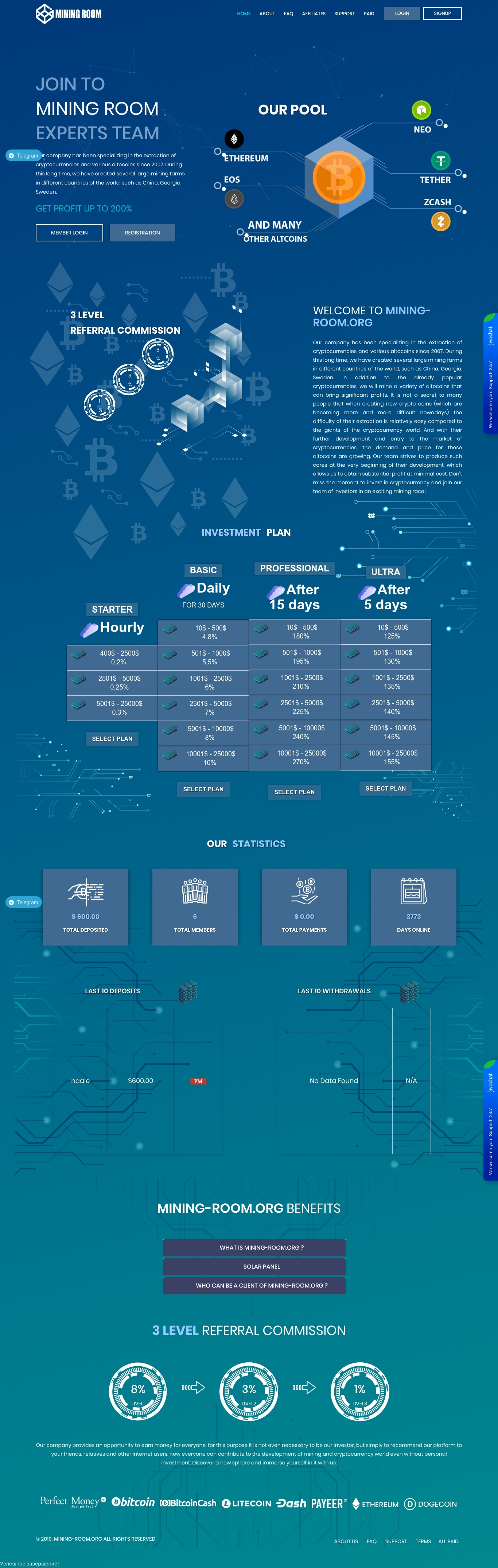 Investment HYIP MINING-ROOM
